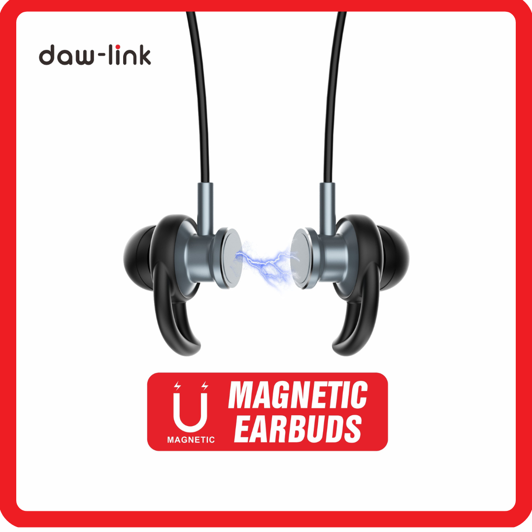 🎧 Daw-Link DL-N01 Wireless Neckband – 30 Hours Music | ENC | Super Bass | 100% Original Dubai Standard | ENC Noise Reduction - Neck Band Hands Free