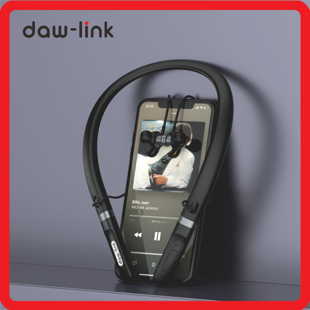 🎧 Daw-Link DL-N01 Wireless Neckband – 30 Hours Music | ENC | Super Bass | 100% Original Dubai Standard | ENC Noise Reduction - Neck Band Hands Free