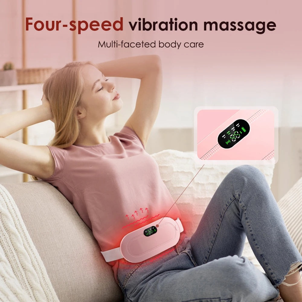 Digital Period Heating Pad with Massage | 3 Heat & 4 Vibration Modes
