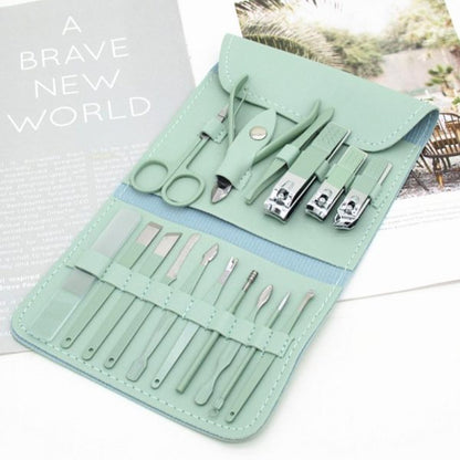 16-Piece Manicure & Pedicure Kit – Premium Stainless Steel Nail Care Set