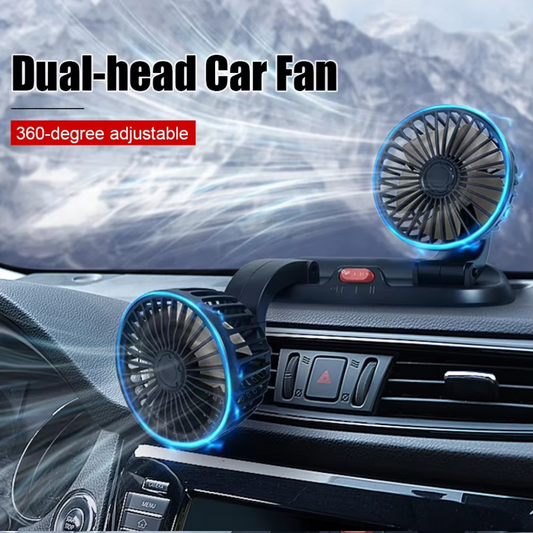 LONG NECK FOLDABLE DOUBLE HEADED FAN - 360 ROTATION