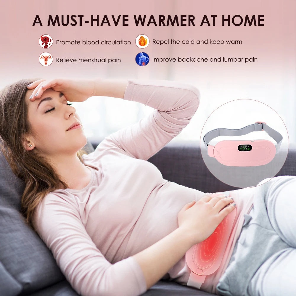 Digital Period Heating Pad with Massage | 3 Heat & 4 Vibration Modes