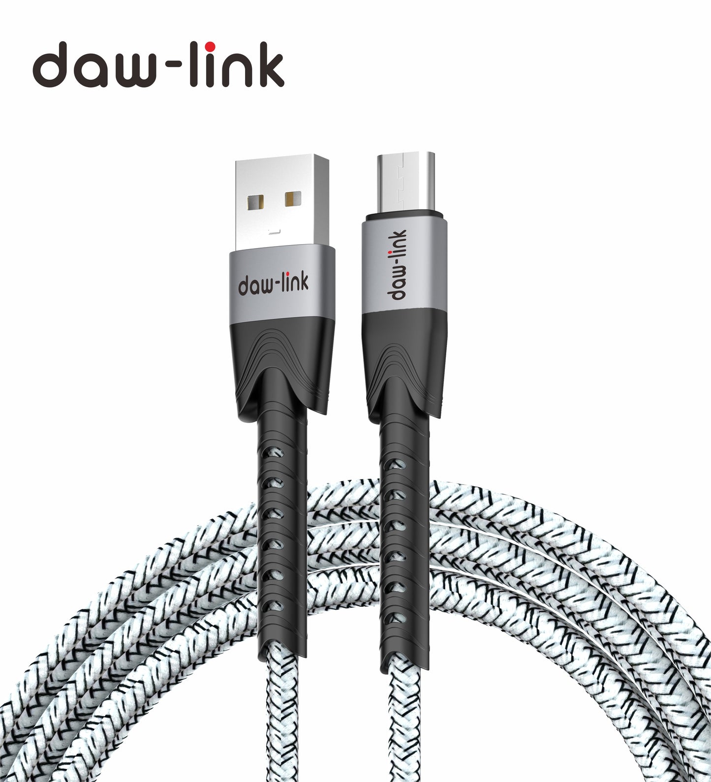 daw-link DL-CB2 4A Fast Charging Data Cable | 1 Meter Nylon Braided Wire | Type-C, Type-B | Super Fast Transmission | Anti-Knotted | High-Quality Copper Core | Super Compatible & Durable