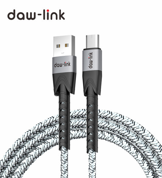 daw-link DL-CB2 4A Fast Charging Data Cable | 1 Meter Nylon Braided Wire | Type-C, Type-B | Super Fast Transmission | Anti-Knotted | High-Quality Copper Core | Super Compatible & Durable