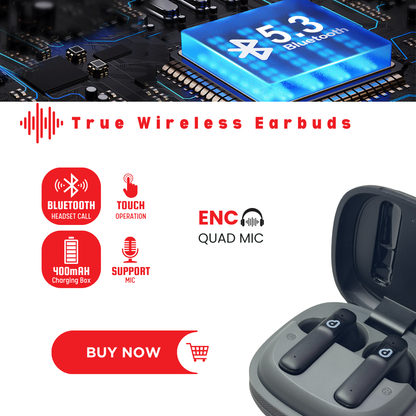 Daw-Link True Wireless Earbuds – Lollapalooza Pro | Bluetooth Version: 5.3 | ENC Quad Mic Technology | IPX Level 5 Water Resistance